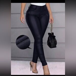 Faux leather skinny pants